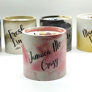 "Jamaica Me Crazy" Scented Candle With Wooden Wick.  Handpoured Natural Soy Wax.